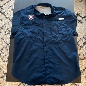Columbia pfg astros button down - shortsleeve